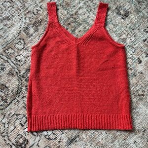 Madewell Poppy Red Knit Tank Top
